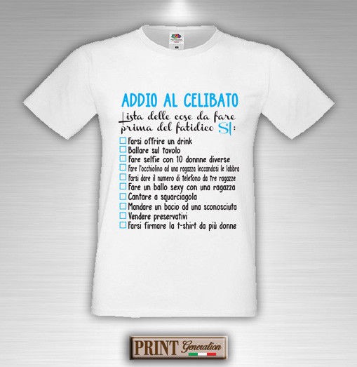 T-SHIRT addio al nubilato “LISTA COSE DA FARE”