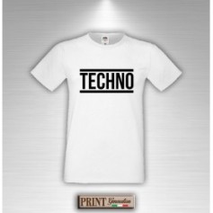 T-Shirt - TECHNO - Dj - Idea regalo - Musica