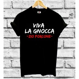 T-Shirt - VIVA LA GNOCCA ZIO PORCONE - Idea regalo - Frasi divertenti