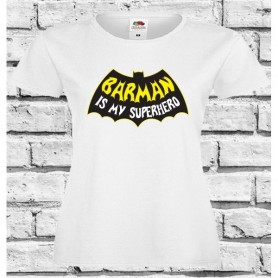 T-Shirt - BARMAN IS MY SUPERHERO - Idea regalo - Barista