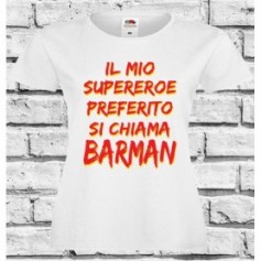 T-Shirt - IL MIO SUPEREROE BARMAN - Bartender - Idea regalo