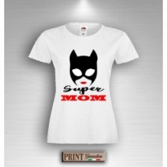 T-Shirt - SUPER MOM CAT WOMAN - Idea regalo - Festa della mamma