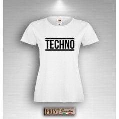 T-Shirt - TECHNO - Dj - Idea regalo - Musica