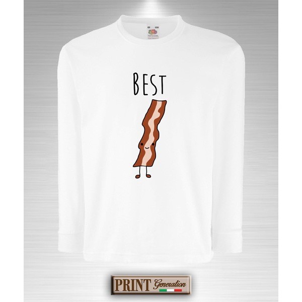 T-Shirt maniche lunghe - BEST FRIENDS BACON E UOVA - Idea regalo