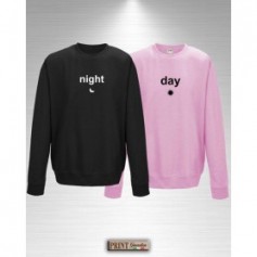 Felpa - NIGHT & DAY - Idea regalo - San Valentino - Coppia