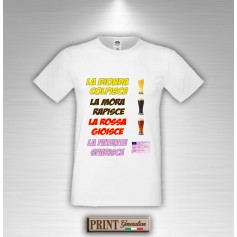 T-Shirt Frasi Divertenti BIONDA MORA ROSSA LA PATENTE SPARISCE Birra