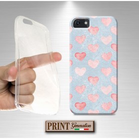 Cover stickers cuori fondo azzurro Iphone