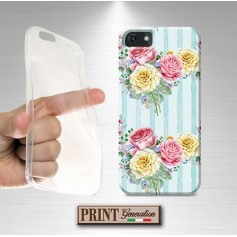 Cover striscia rose e fiori gialli LG