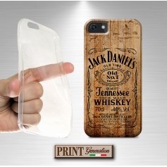 Cover stampata Jack Daniel's effetto legno Wiko