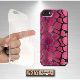 Cover stampata serpente fucsia nero effetto glitter Samsung