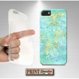 Cover Turchese pittura beige blu iPhone