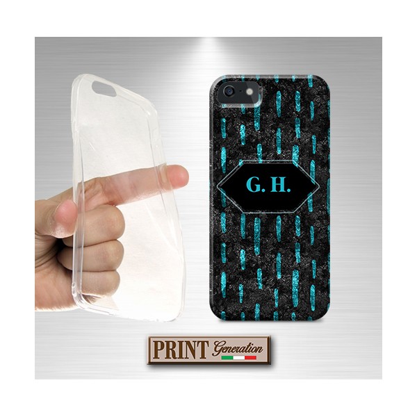 Cover Glitter turchese con nome LG