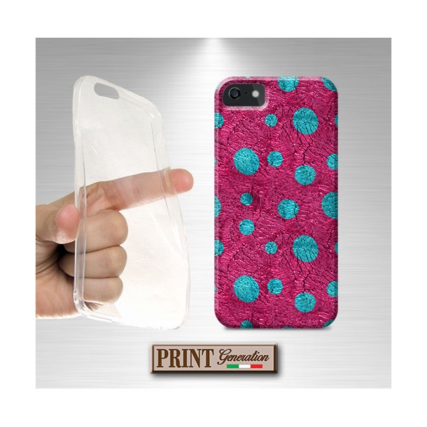 Cover Fucsia pois azzurri Huawei