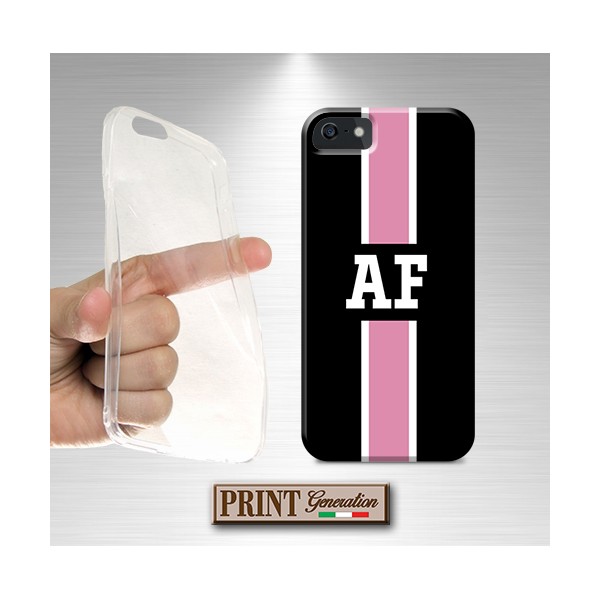 Cover Monogramma rosa nero personalizzata iPhone