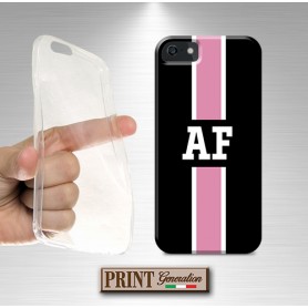 Cover Monogramma rosa nero personalizzata Huawei