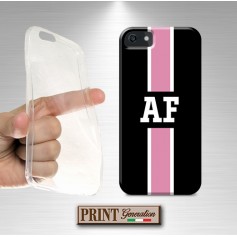 Cover Monogramma rosa nero personalizzata Huawei