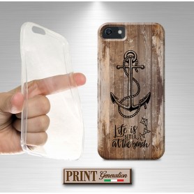 Cover stampata effetto Legno vita mare life beach Samsung