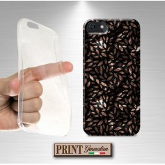 Cover stampata fondo nero fantasia marrone effetto glitter iPhone