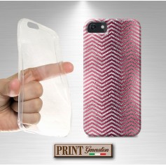 Cover stampata effetto Glitter rosa argento iPhone