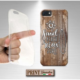 Cover stampata Relax tavola serf effetto legno Samsung