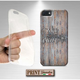 Cover stampata Take me to the ocean effetto legno Samsung