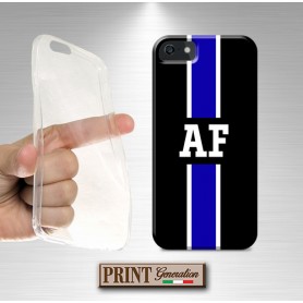 Cover Personalizzata monogramma nero blu bianco iPhone