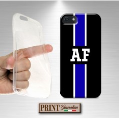 Cover Personalizzata monogramma nero blu bianco iPhone