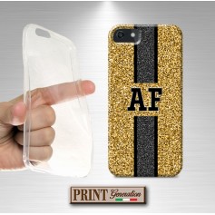 Cover stampata Personalizzata monogramma oro fantastico effetto glitter Samsung