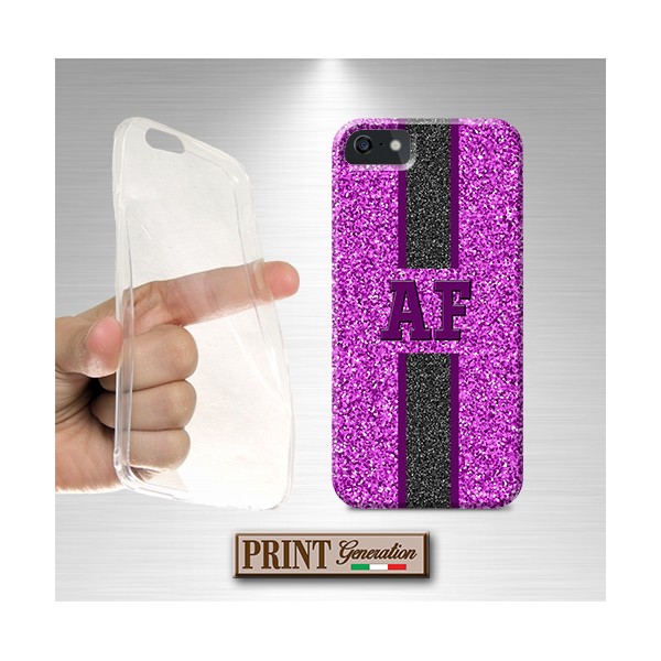 Cover Personalizzata monogramma viola elegante Huawei