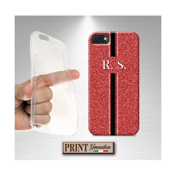 Cover Iniziali rossa brillantini LG