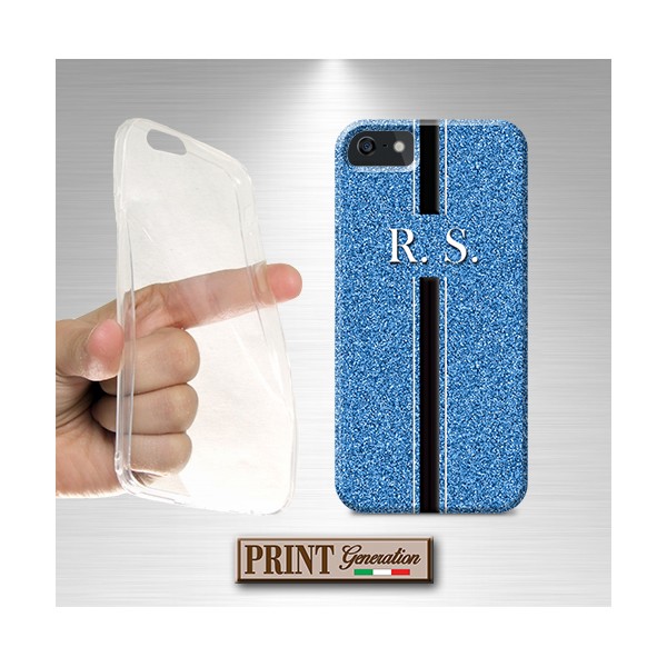 Cover Personalizzata glitterata azzurro iPhone