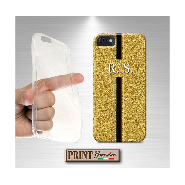 Cover Personalizzata oro monogramma bianco nero Asus ZenFone