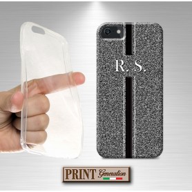 Cover stampata Personalizzata strass nero effetto glitter Samsung