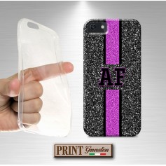 Cover stampata Personalizzata monogramma scintillante fucsia effetto glitter Nokia