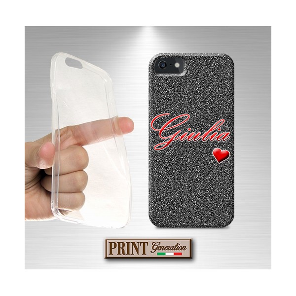 Cover Nome personalizzato brillantini cuore Samsung