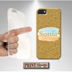 Cover stampata personalizzata nome oro macchia effetto glitter Samsung