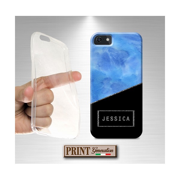 Cover Personalizzata nome glitter argento iPhone