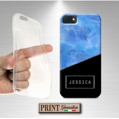 Cover stampata personalizzata nome glitter argento effetto strass Huawei