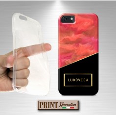 Cover Personalizzata nome oro dipinto rosso nero Samsung