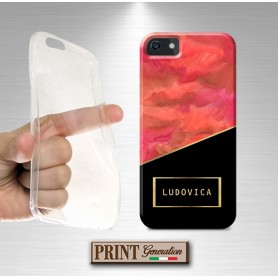 Cover Personalizzata nome oro dipinto rosso nero Nokia