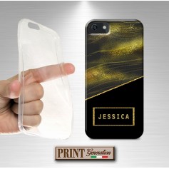 Cover stampata Personalizzata nome oro sfumato strass effetto glitter Samsung