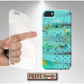 Cover Acquamarina personalizzata iniziali Samsung