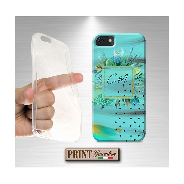 Cover Acquamarina personalizzata iniziali iPhone