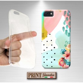 Cover Dipinto turchese oro fiori Samsung