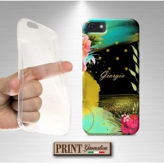 Cover stampata Unica oro chic personalizzata nome effetto glitter Samsung