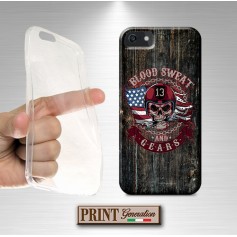 Cover stampata America skull blood effetto legno Samsung