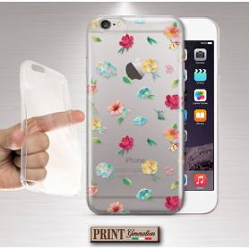 Cover trasparente collage fiori rose foglie rami Samsung