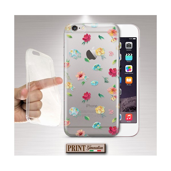 Cover trasparente collage fiori rose foglie rami Samsung