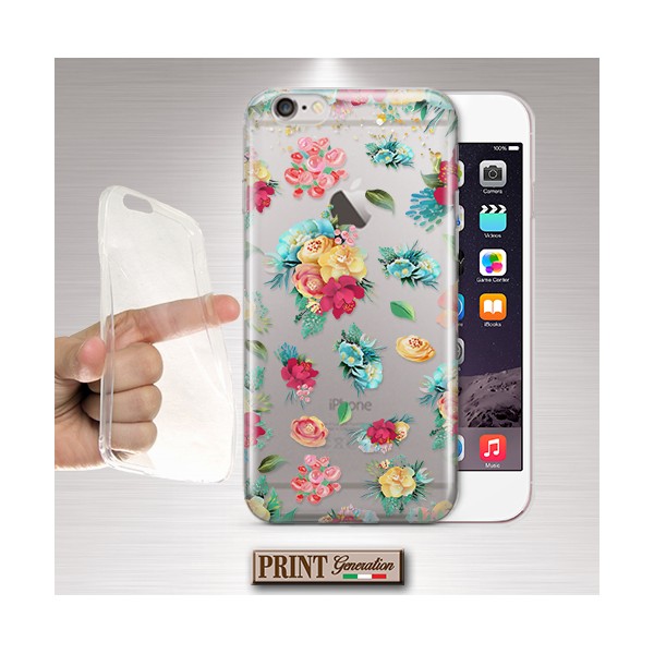 Cover trasparente fantasia fiore delicato Wiko