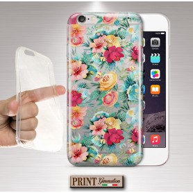 Cover trasparente stickers floreale colorato Samsung